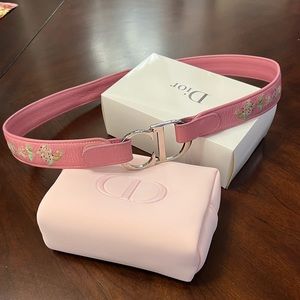 Christian Dior Leather Belt and clutch